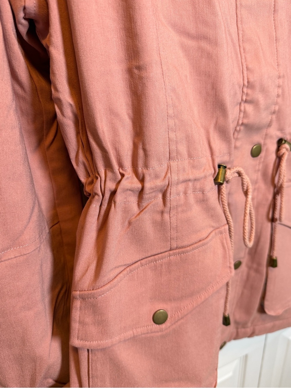 Eden Society NWT Pink Sherpa Lined Utility Parka Jacket Hooded Size L - Picture 3 of 16